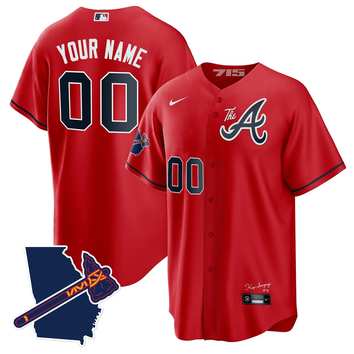 Camisa MLB Atlanta The A Dourada Cool Base Jersey – Georgia Patch