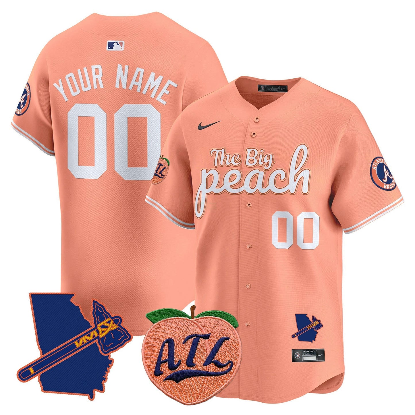 Camisa MLB Atlanta The Big Peach Vapor Premier Limited Jersey
