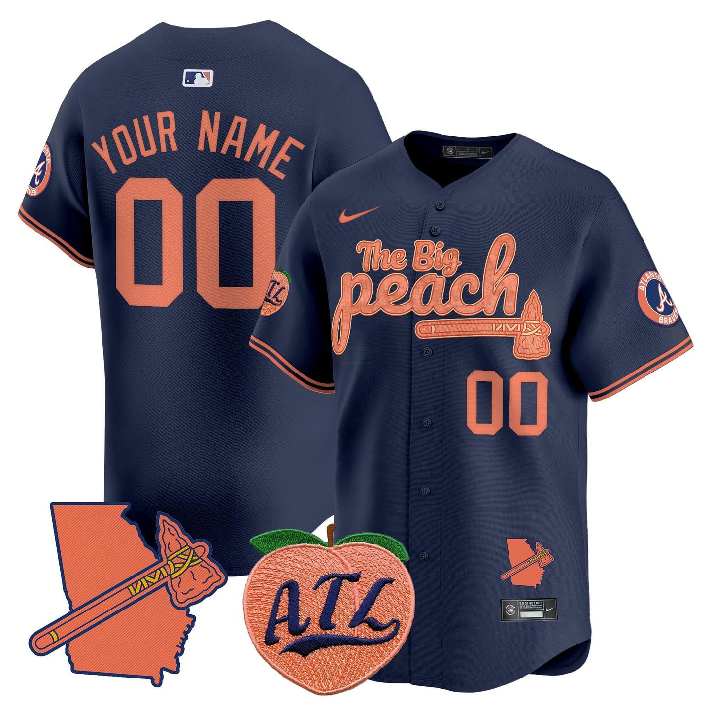 Camisa MLB Atlanta The Big Peach Vapor Premier Limited Jersey V2
