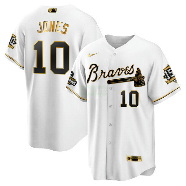 Camisa MLB Atlanta World Series Champion Branca Dourada Flex Base Jersey 2021 – Stitched