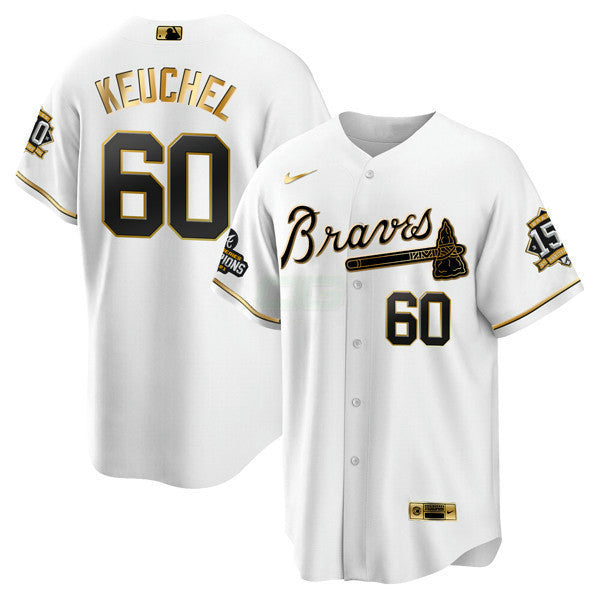Camisa MLB Atlanta World Series Champion Branca Dourada Flex Base Jersey 2021 – Stitched