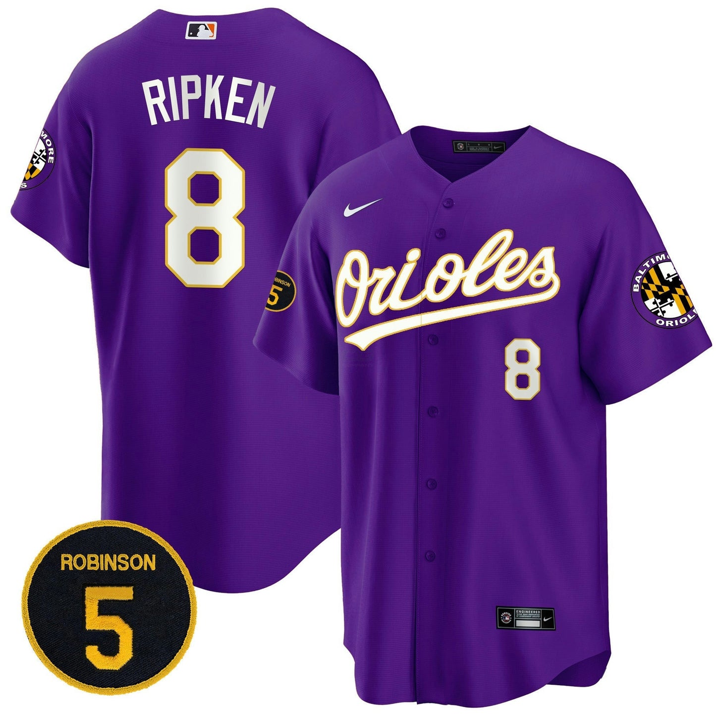 Camisa MLB Baltimore Purple Robinson Patch Cool Base Jersey