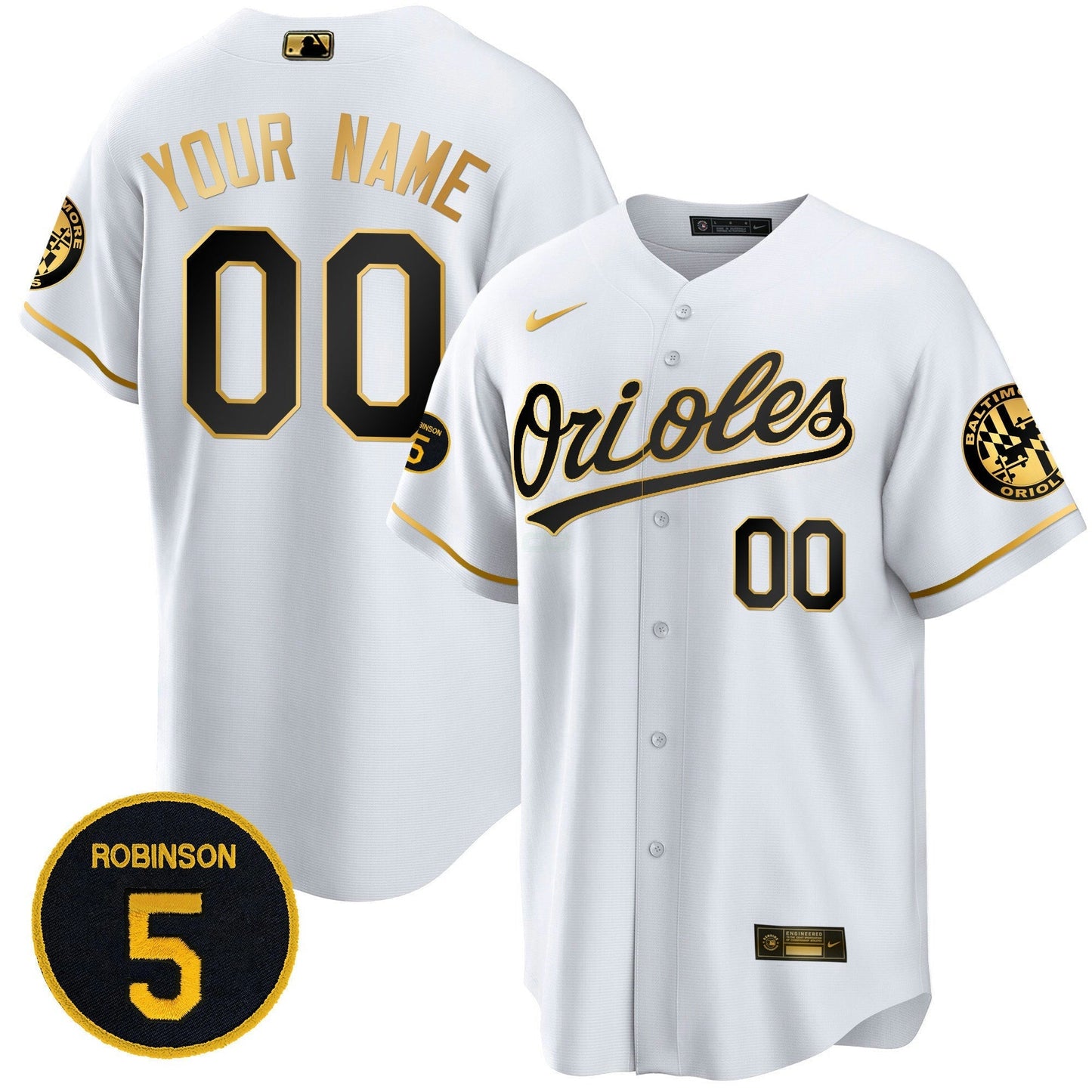 Camisa MLB Baltimore Robinson Patch Cool Base Jersey