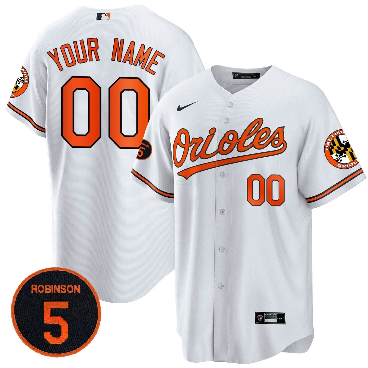 Camisa MLB Baltimore Robinson Patch Cool Base Jersey