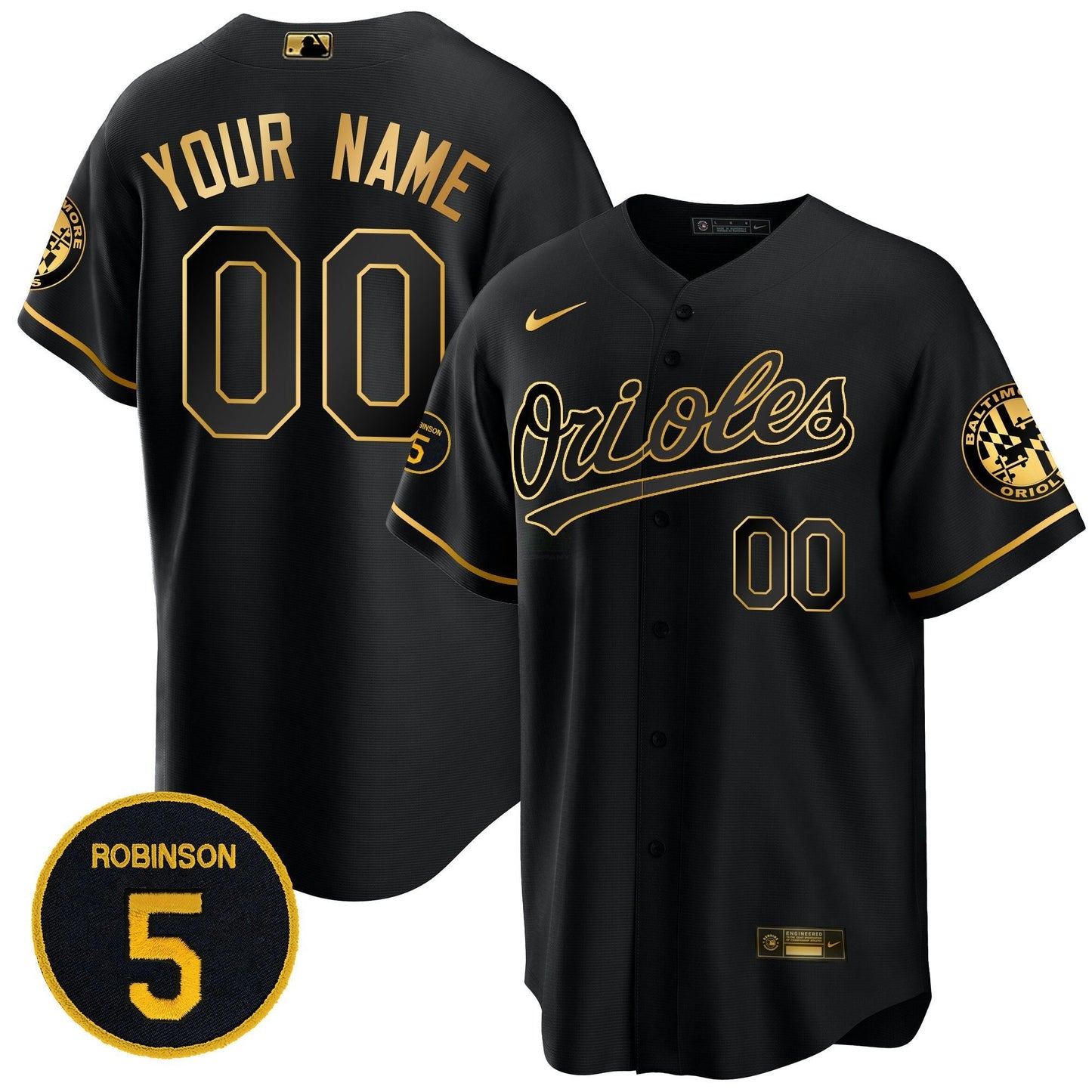 Camisa MLB Baltimore Robinson Patch Cool Base Jersey