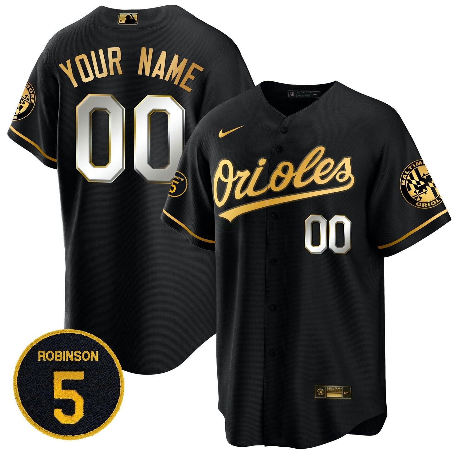 Camisa MLB Baltimore Robinson Patch Cool Base Jersey