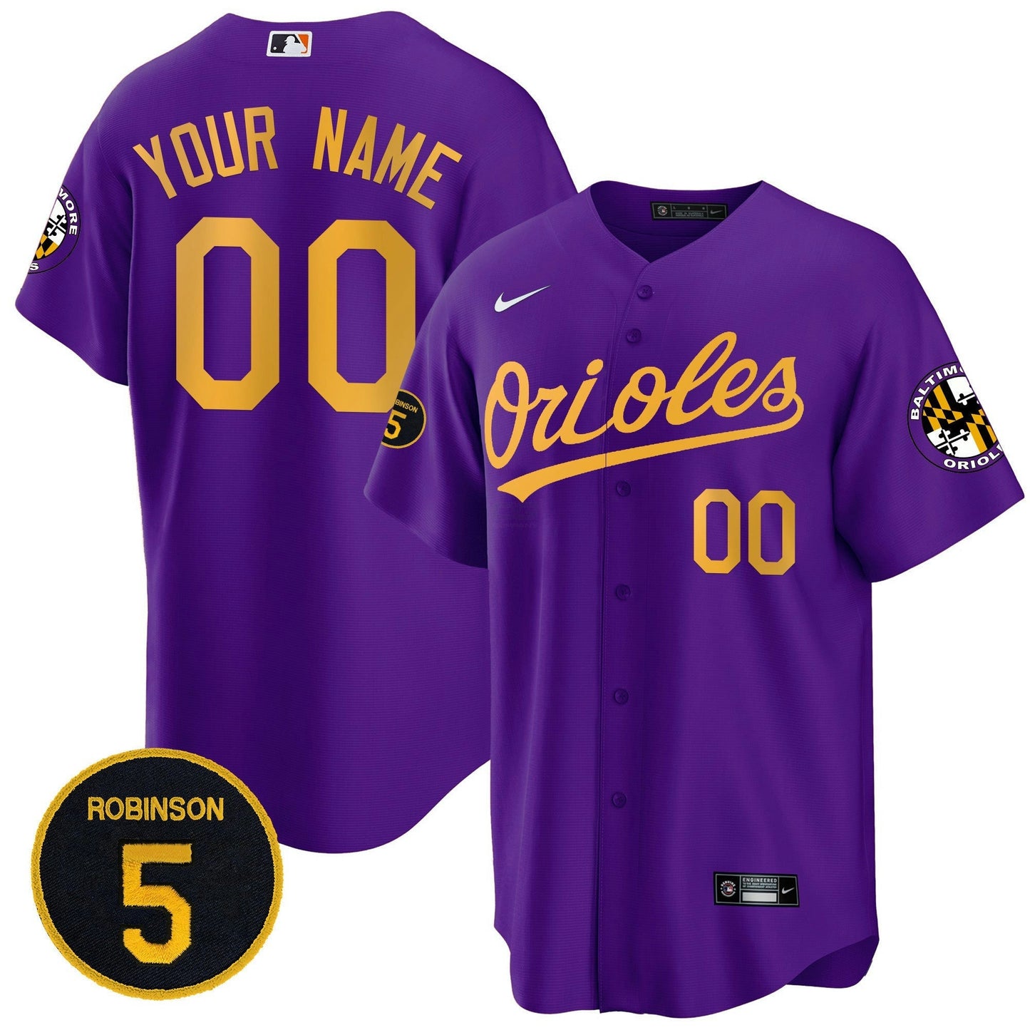 Camisa MLB Baltimore Robinson Patch Cool Base Jersey
