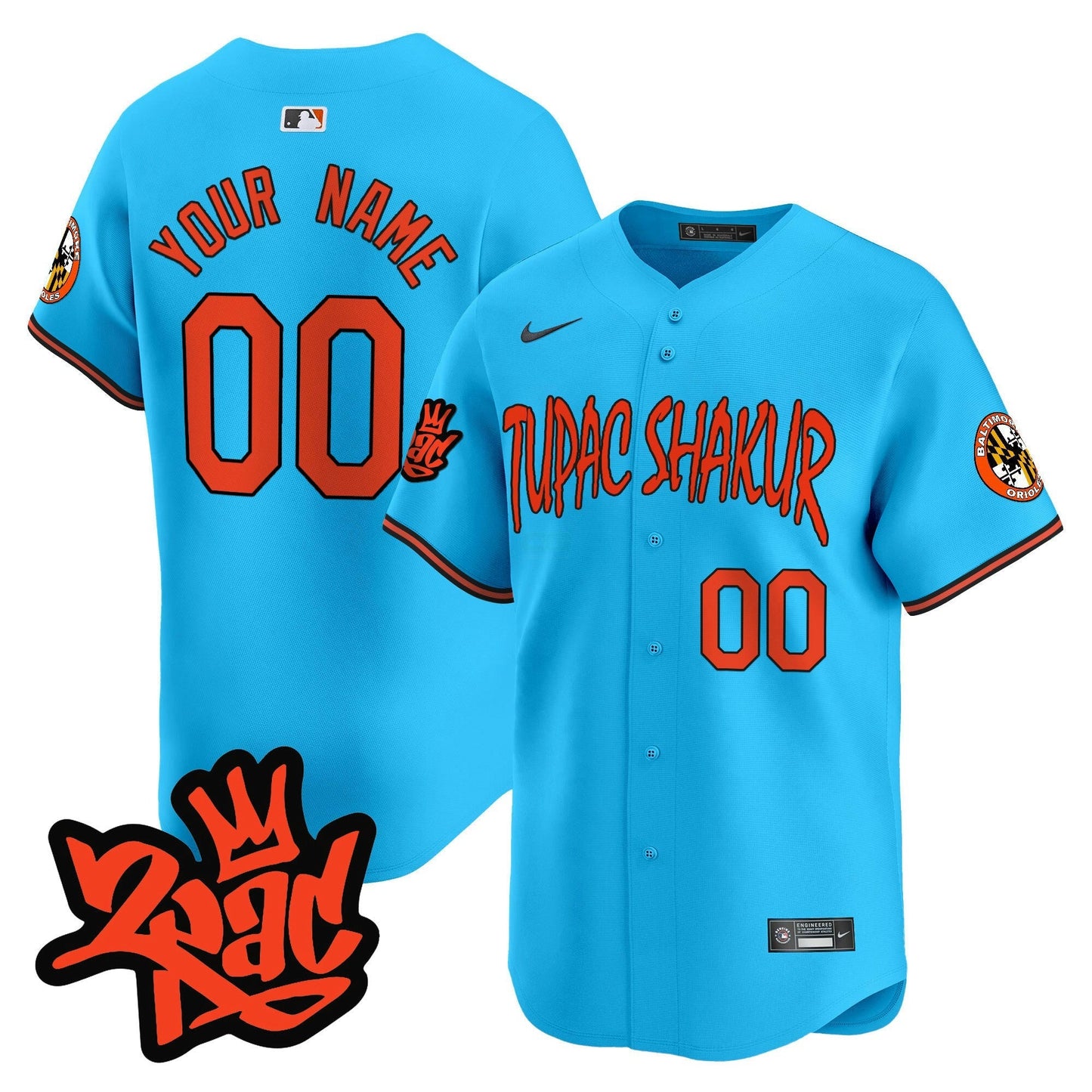 Camisa MLB Baltimore Tupac Shakur Vapor Premier Limited Jersey