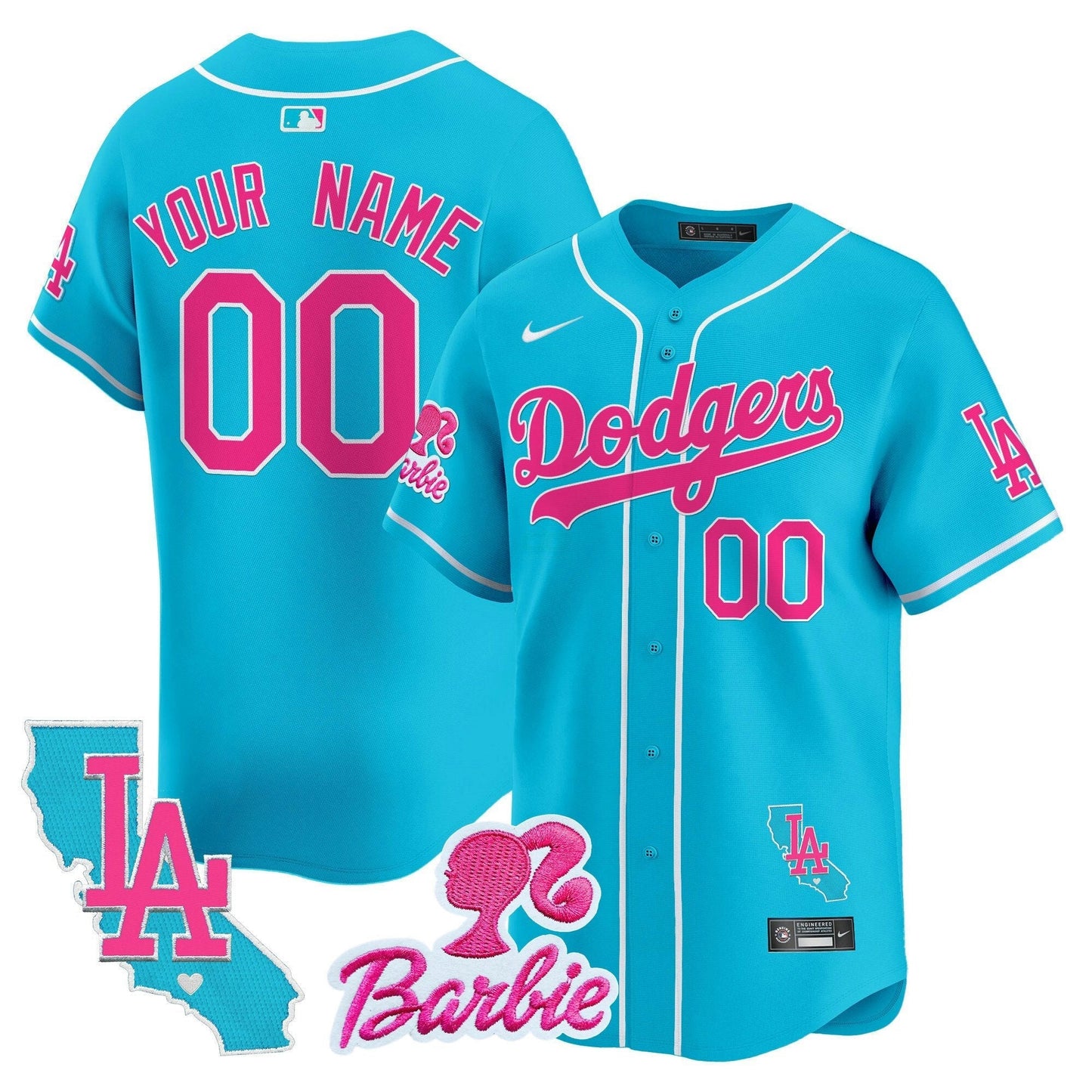 Camisa MLB Los Angeles Dodgers Barbie Patch Vapor Premier Limited Jersey