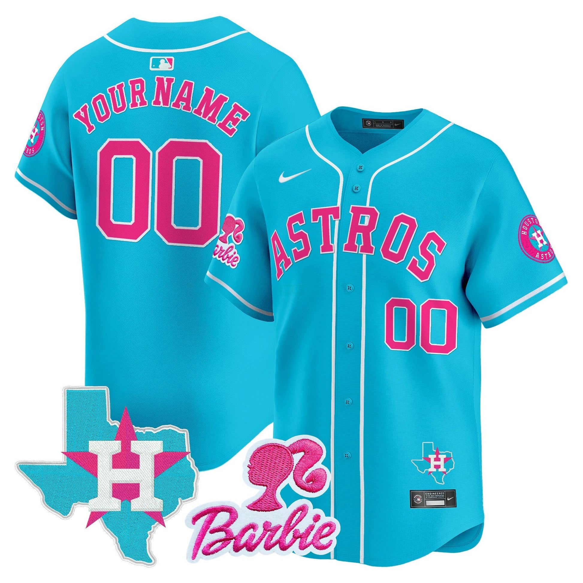 Camisa MLB Houston Astros Barbie Patch Vapor Premier Limited Jersey