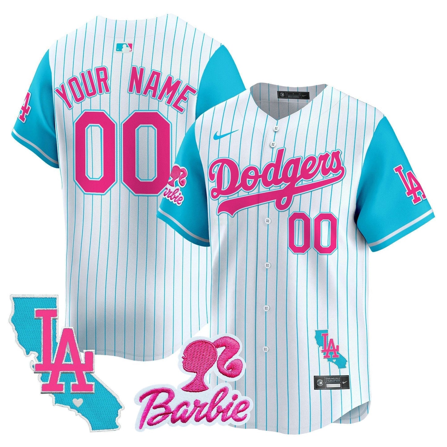 Camisa MLB Los Angeles Dodgers Barbie Patch Vapor Premier Limited Jersey