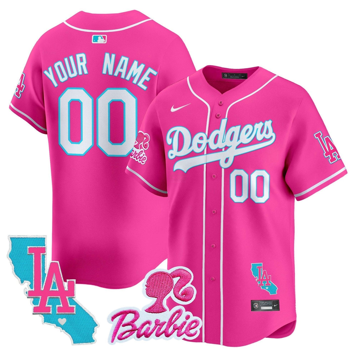Camisa MLB Los Angeles Dodgers Barbie Patch Vapor Premier Limited Jersey