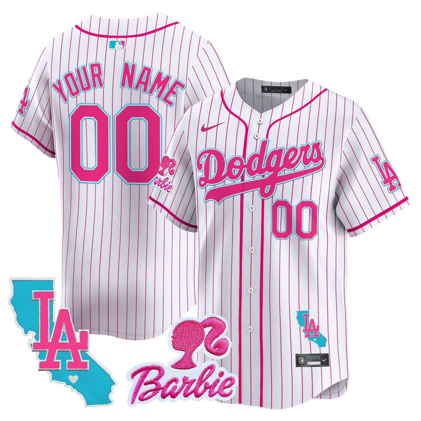 Camisa MLB Los Angeles Dodgers Barbie Patch Vapor Premier Limited Jersey