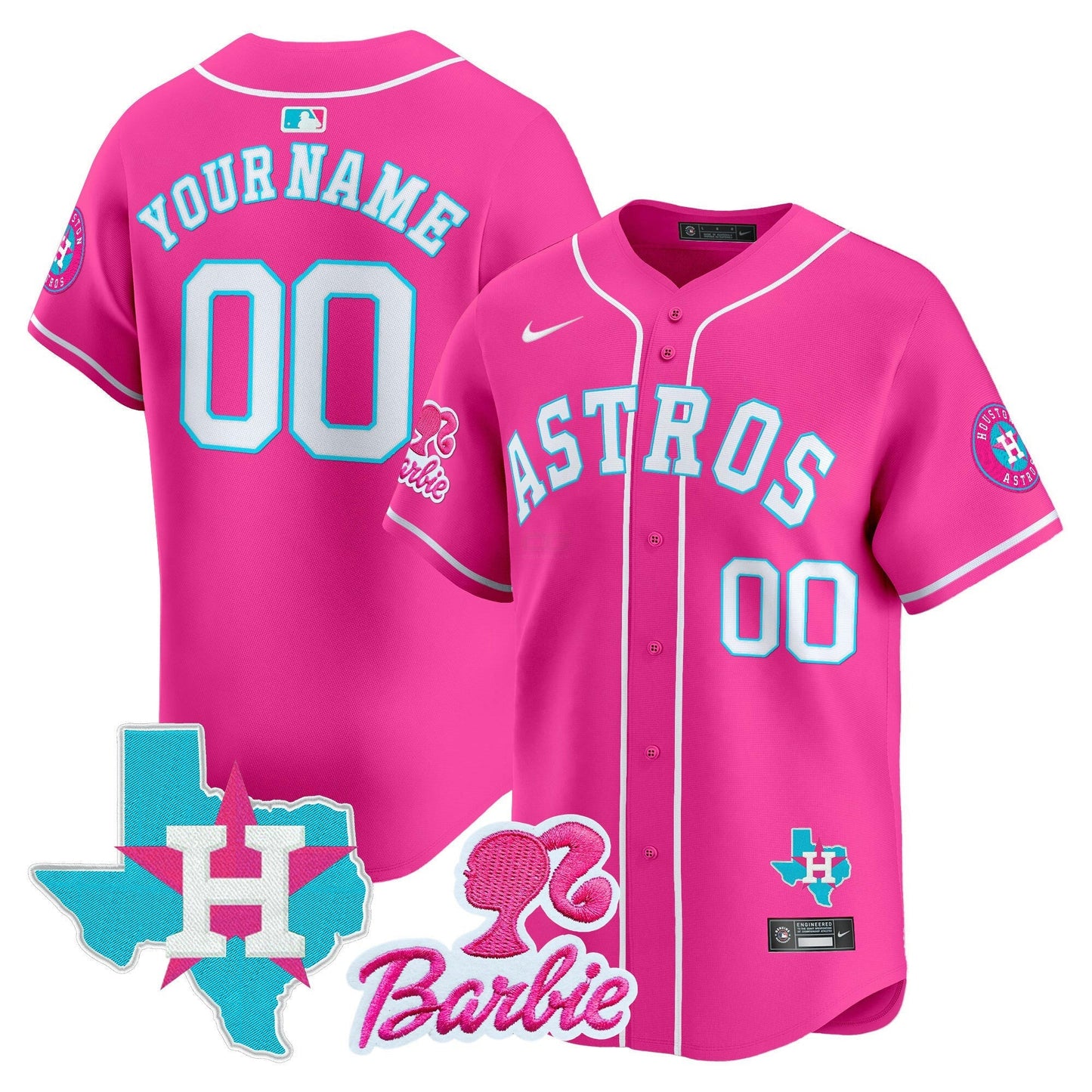 Camisa MLB Houston Astros Barbie Patch Vapor Premier Limited Jersey