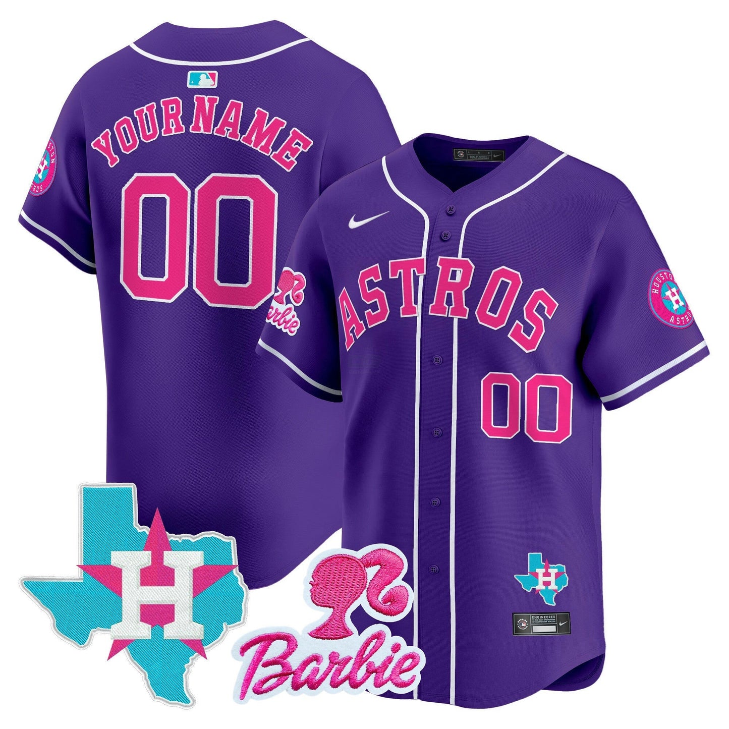 Camisa MLB Houston Astros Barbie Patch Vapor Premier Limited Jersey