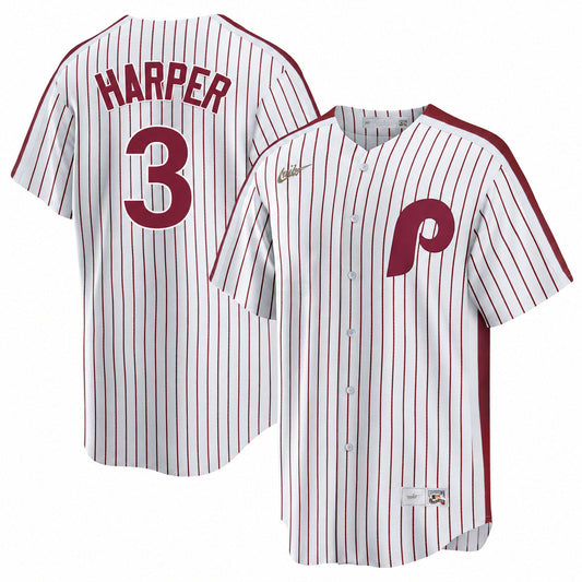 Camisa MLB Bryce Harper Philadelphia Cooperstown Jersey - Branca