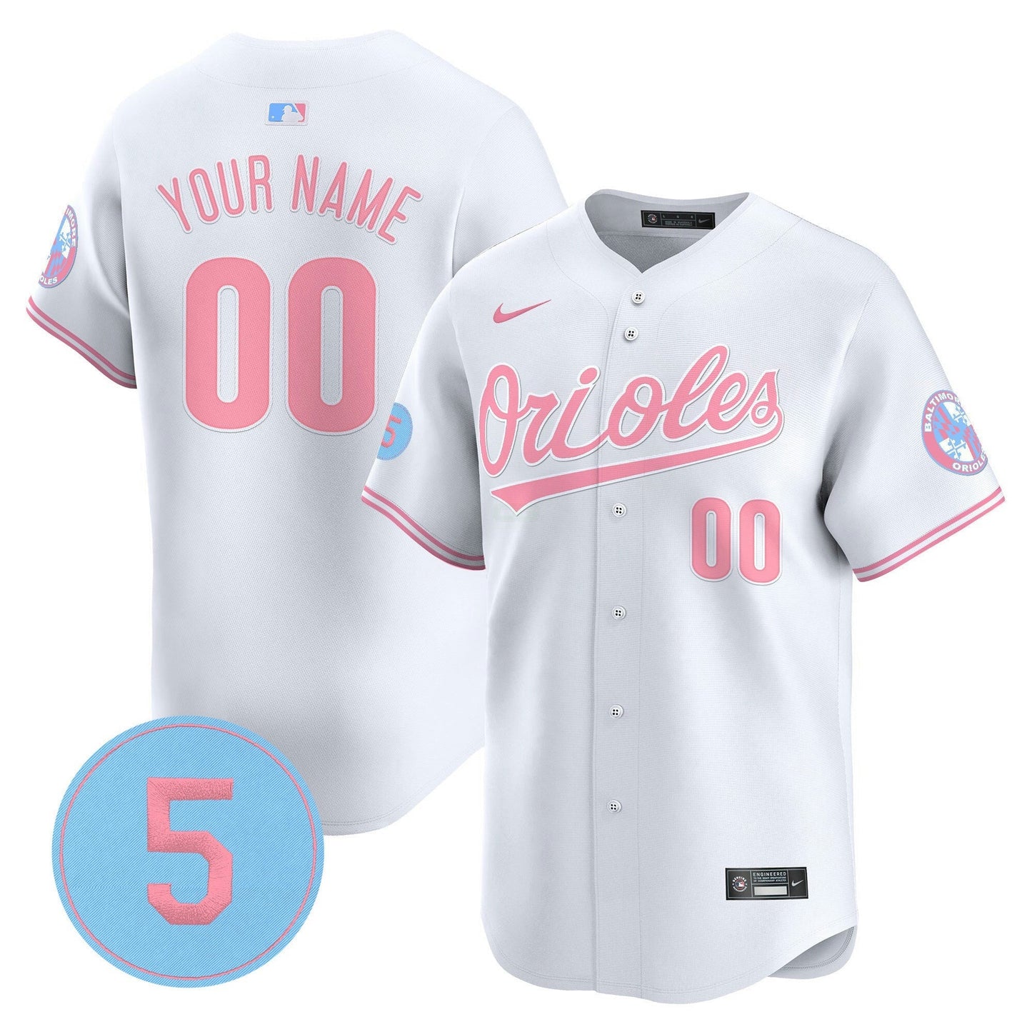 Camisa MLB Bubblegum Pink Robinson Patch Vapor Premier Limited Jersey