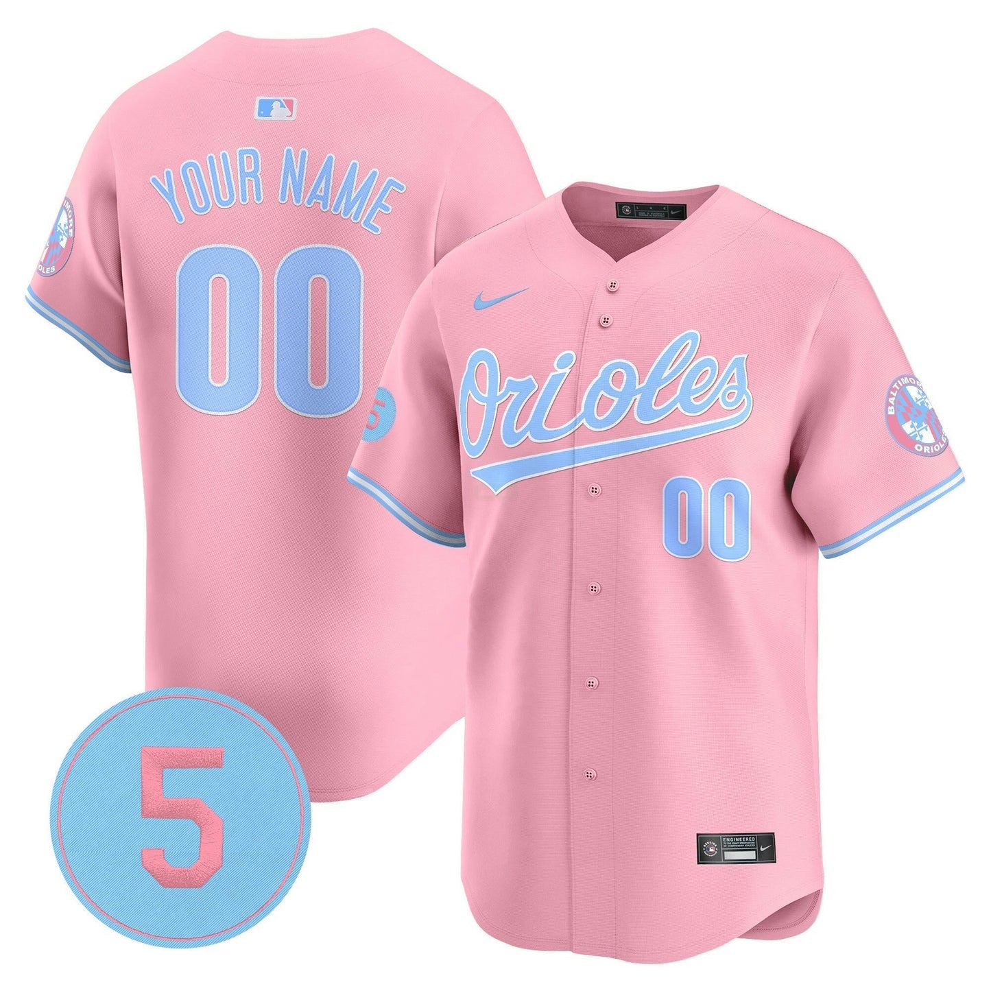 Camisa MLB Bubblegum Pink Robinson Patch Vapor Premier Limited Jersey