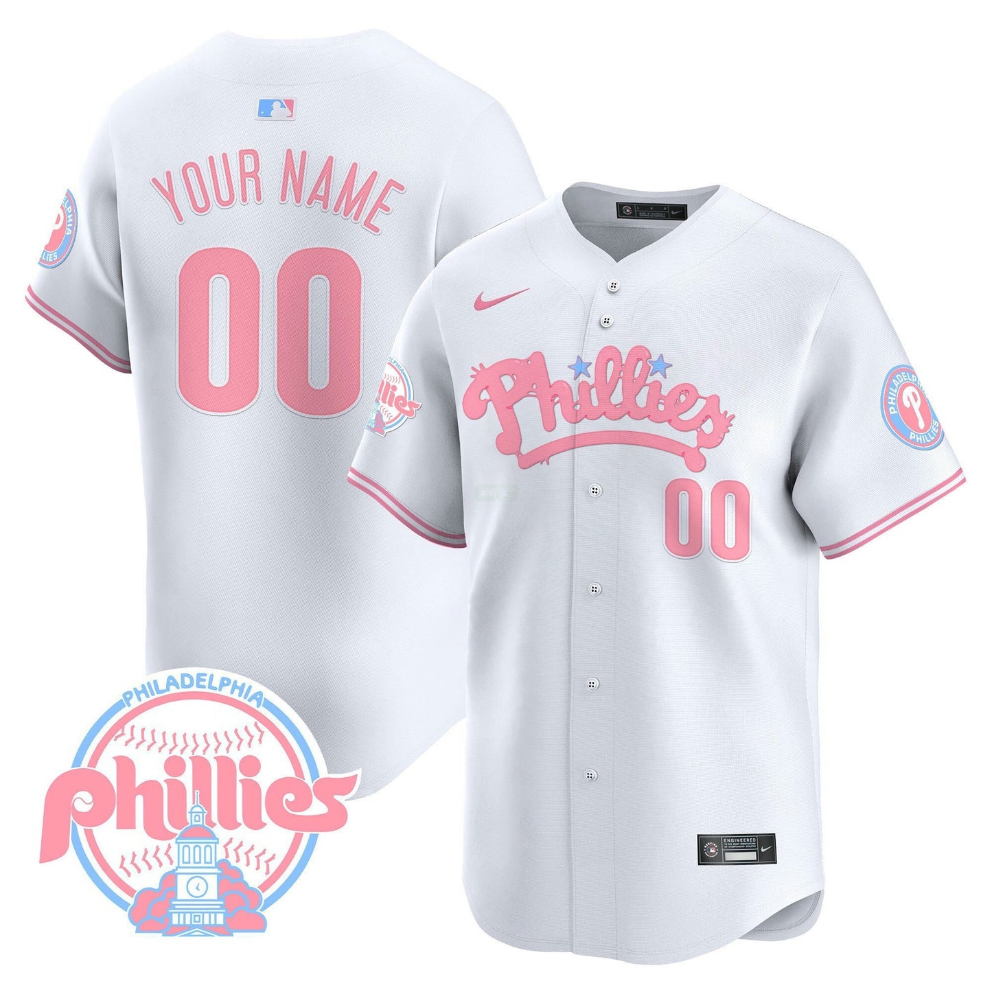 Camisa MLB Philadelphia Phillies Bubblegum Pink Vapor Premier Limited Jersey