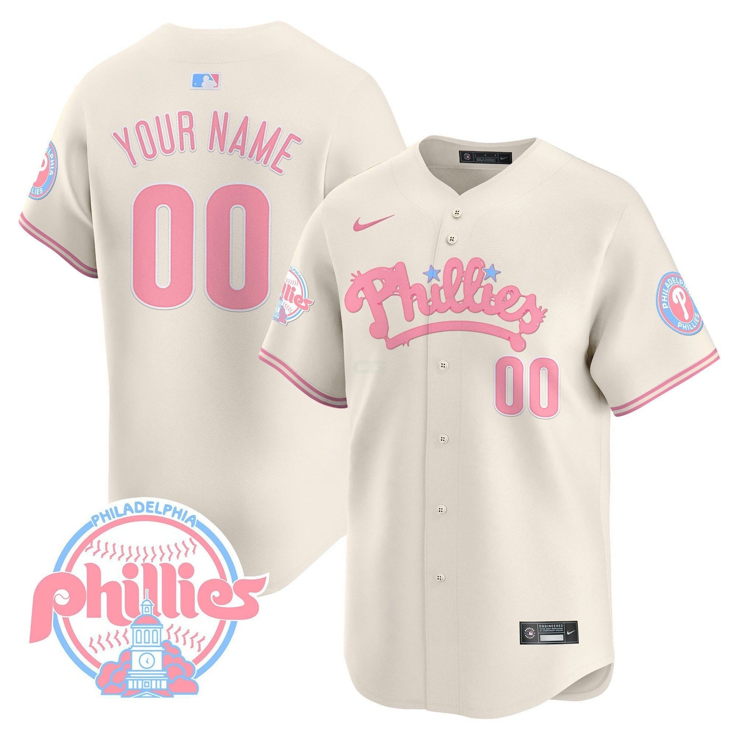 Camisa MLB Philadelphia Phillies Bubblegum Pink Vapor Premier Limited Jersey