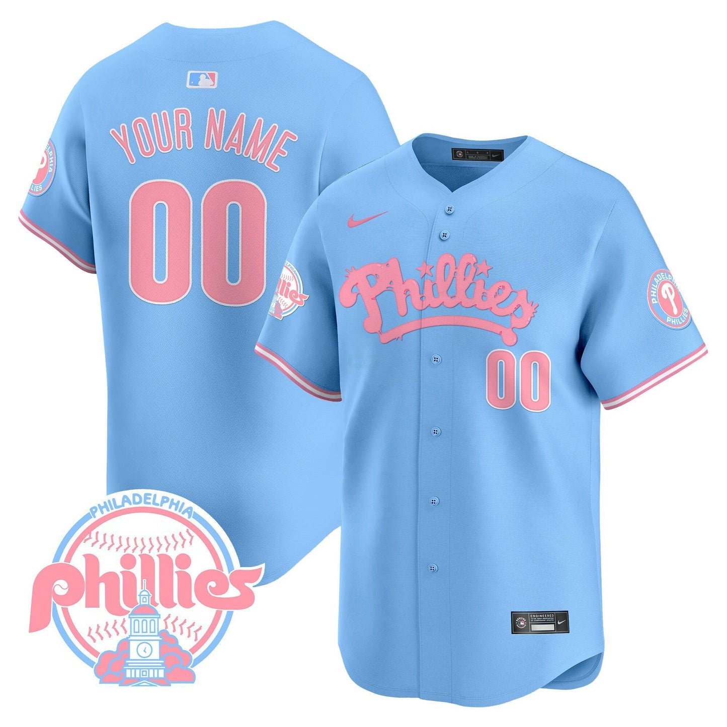 Camisa MLB Philadelphia Phillies Bubblegum Pink Vapor Premier Limited Jersey