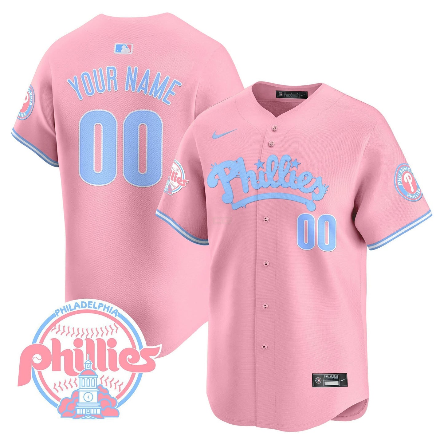 Camisa MLB Philadelphia Phillies Bubblegum Pink Vapor Premier Limited Jersey