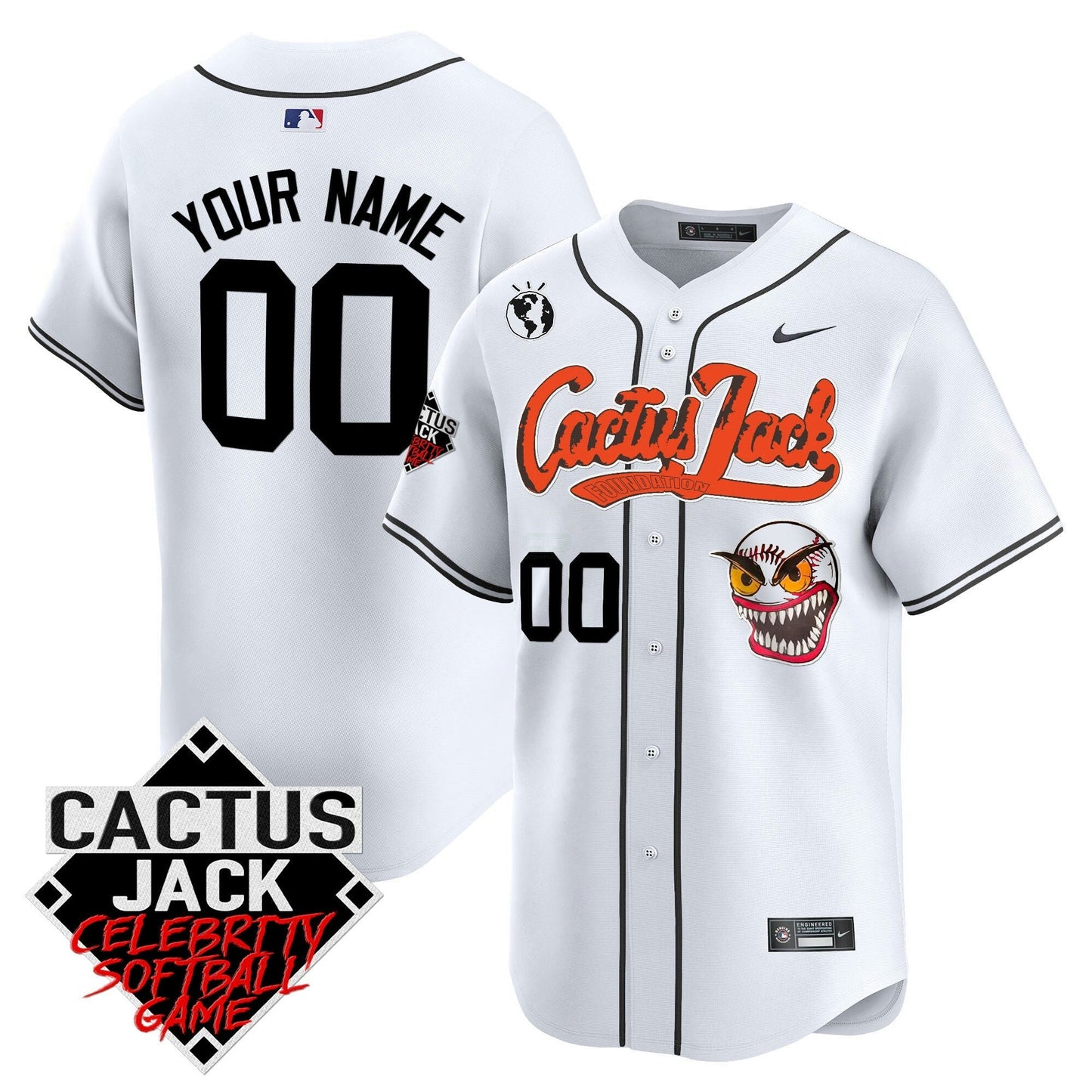Camisa MLB Cactus Jack Celebrity Softball Game Patch Vapor Premier Limited Jersey – Stitched