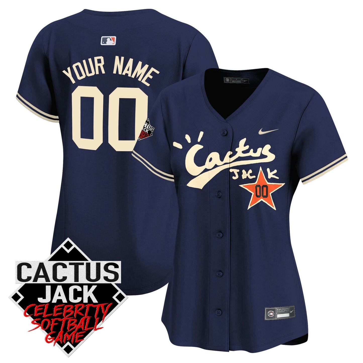 Camisa MLB Cactus Jack Celebrity Softball Game Patch Vapor Premier Limited Jersey V2 – Stitched