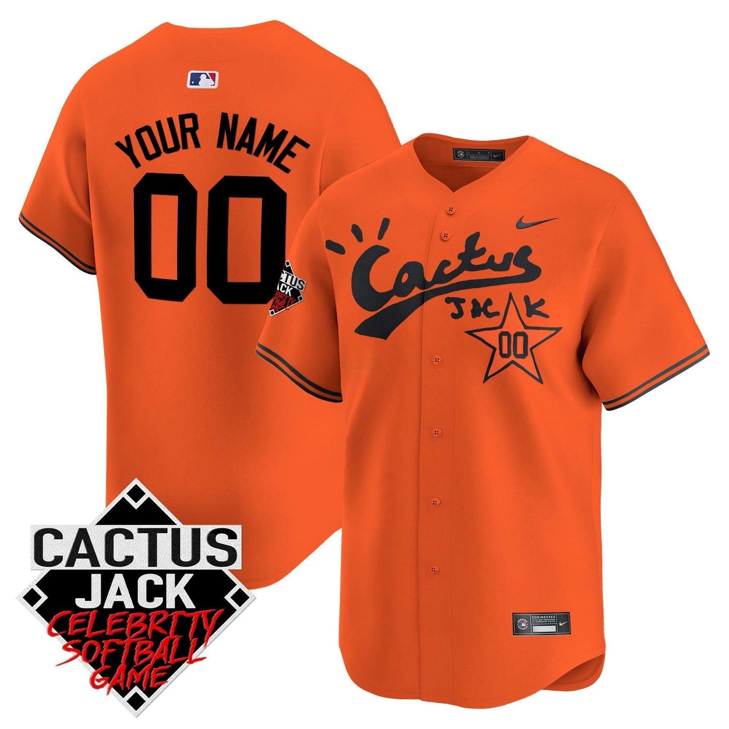 Camisa MLB Cactus Jack Celebrity Softball Game Patch Vapor Premier Limited Jersey V2 – Stitched