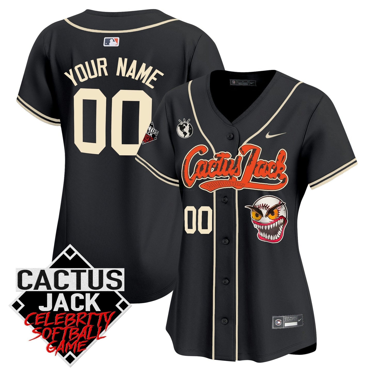 Camisa MLB Cactus Jack Celebrity Softball Game Patch Vapor Premier Limited Jersey – Stitched