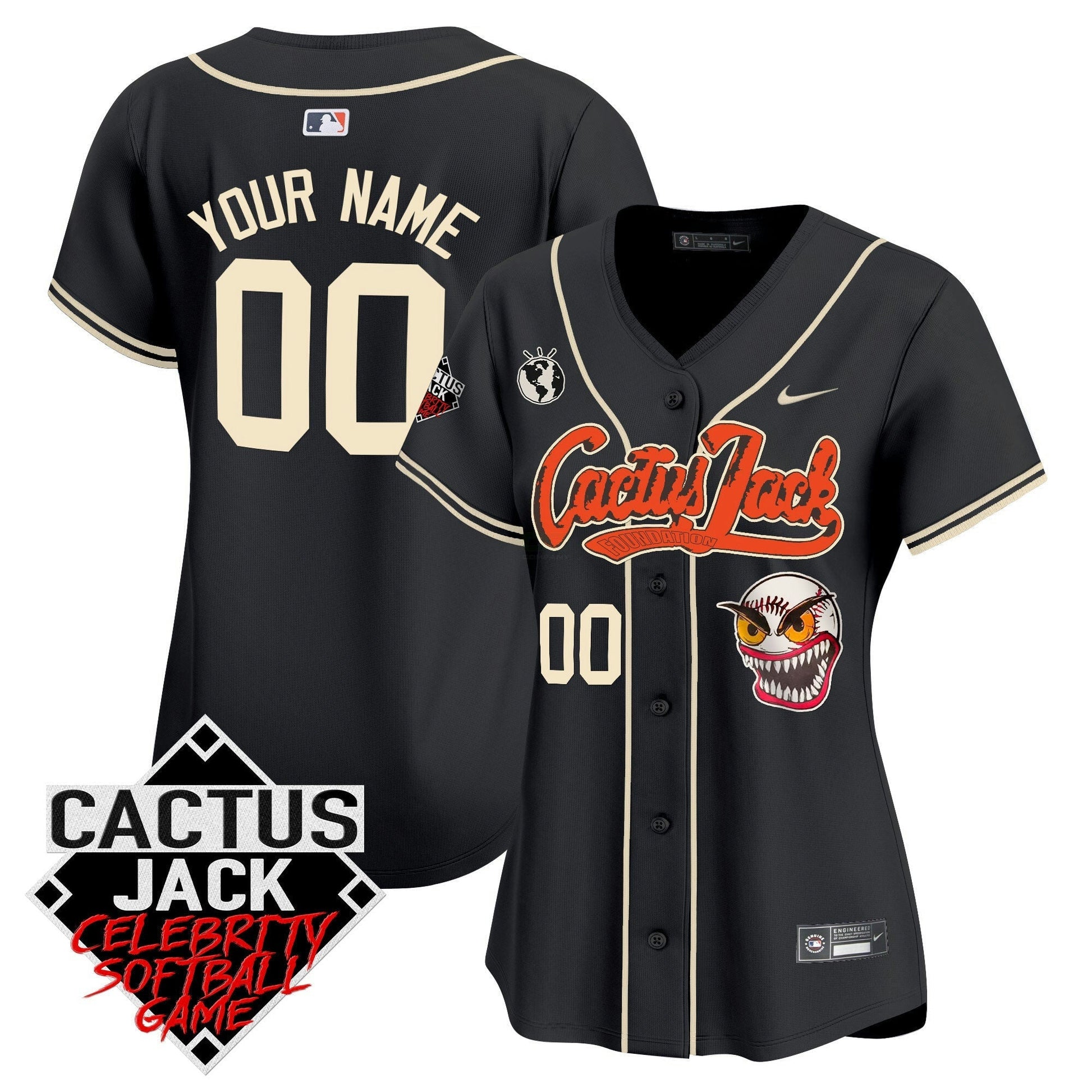Camisa MLB Cactus Jack Celebrity Softball Game Patch Vapor Premier Limited Jersey – Stitched