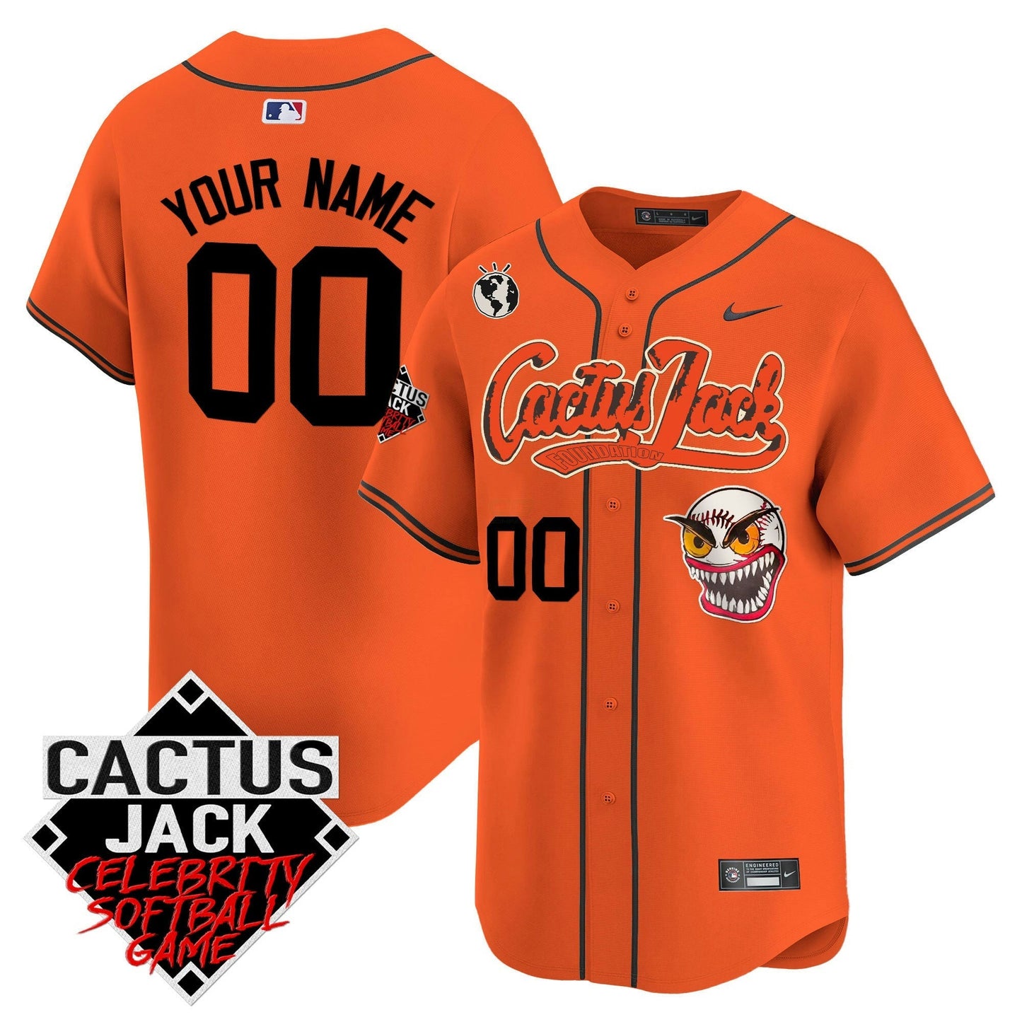 Camisa MLB Cactus Jack Celebrity Softball Game Patch Vapor Premier Limited Jersey – Stitched