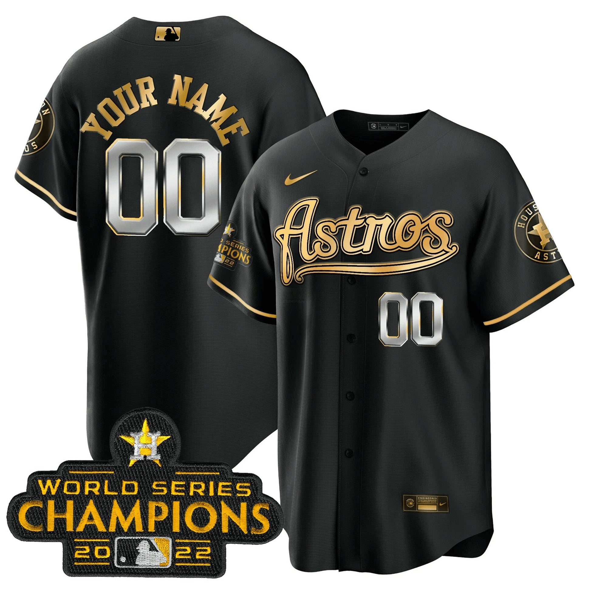 Camisa MLB Champions & Throwback Patch Dourada Jersey V2