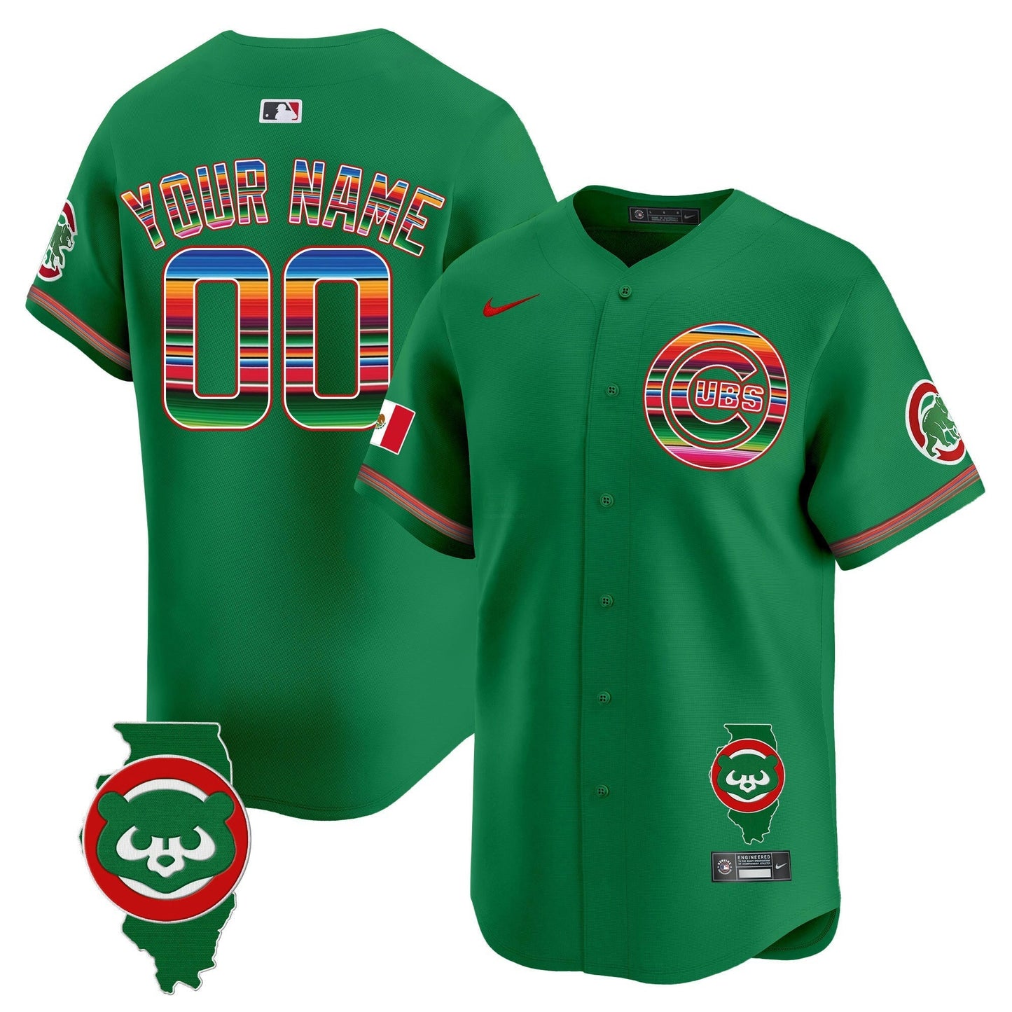 Camisa MLB Chicago Mexico Illinois Patch Vapor Premier Limited Jersey