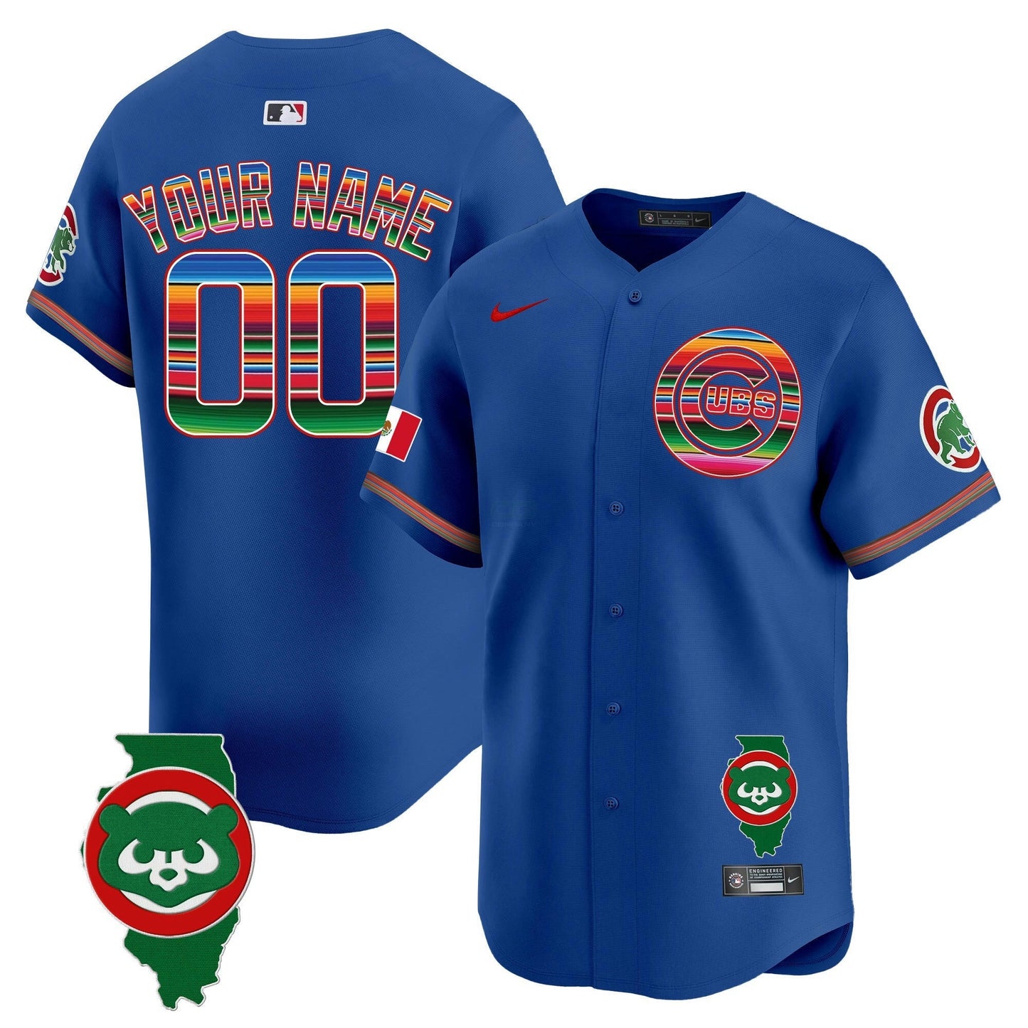 Camisa MLB Chicago Mexico Illinois Patch Vapor Premier Limited Jersey