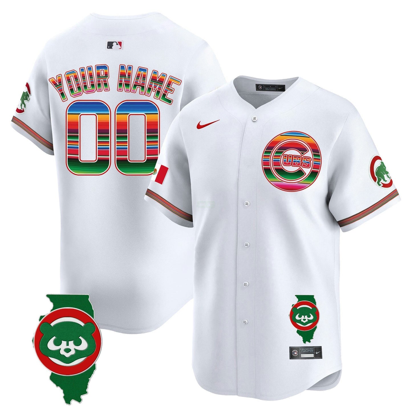 Camisa MLB Chicago Mexico Illinois Patch Vapor Premier Limited Jersey