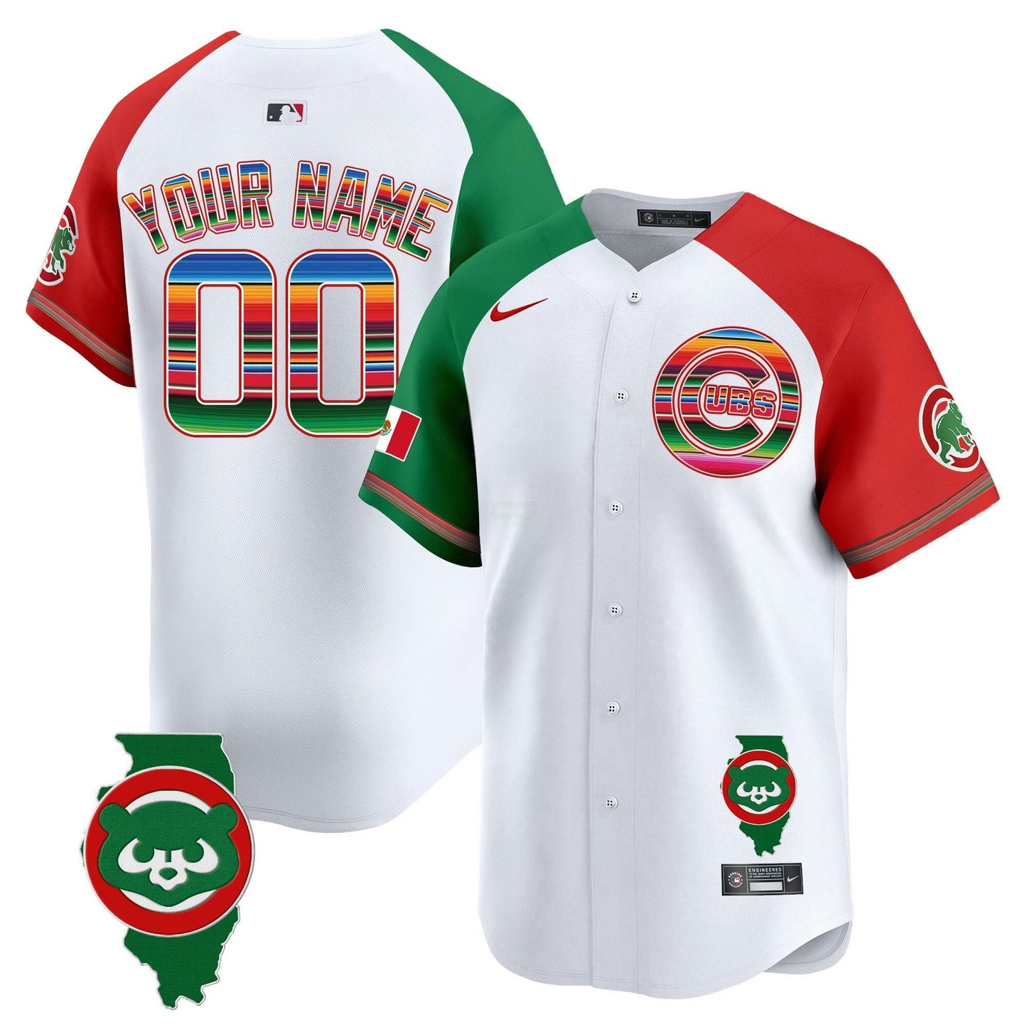 Camisa MLB Chicago Mexico Illinois Patch Vapor Premier Limited Jersey