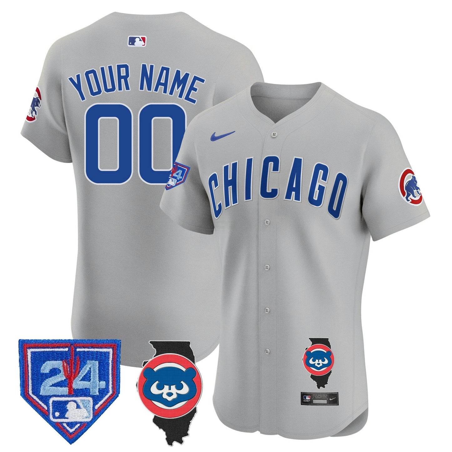 Camisa MLB Chicago Spring Training & Illinois Patch Vapor Premier Elite Jersey