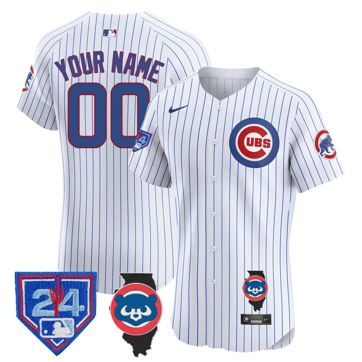 Camisa MLB Chicago Spring Training & Illinois Patch Vapor Premier Elite Jersey