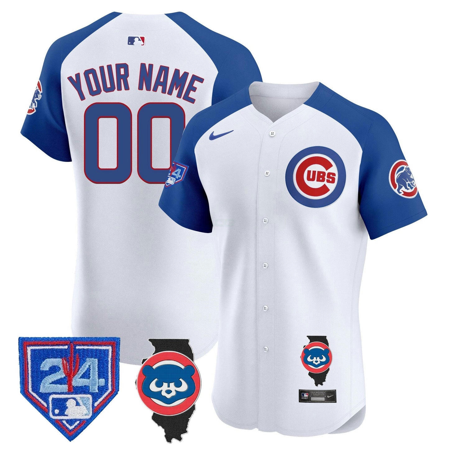 Camisa MLB Chicago Spring Training & Illinois Patch Vapor Premier Elite Jersey