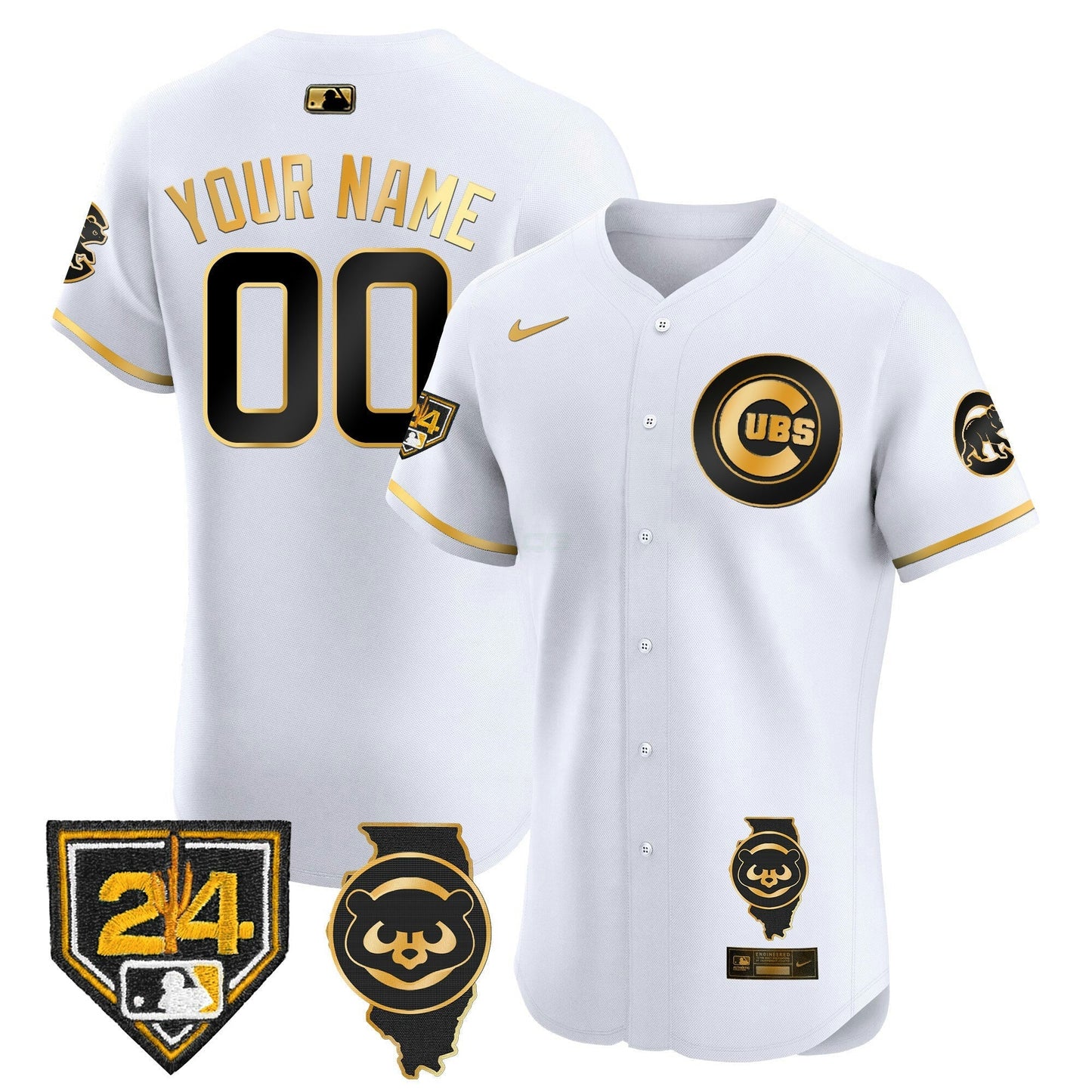 Camisa MLB Chicago Spring Training & Illinois Patch Vapor Premier Elite Jersey