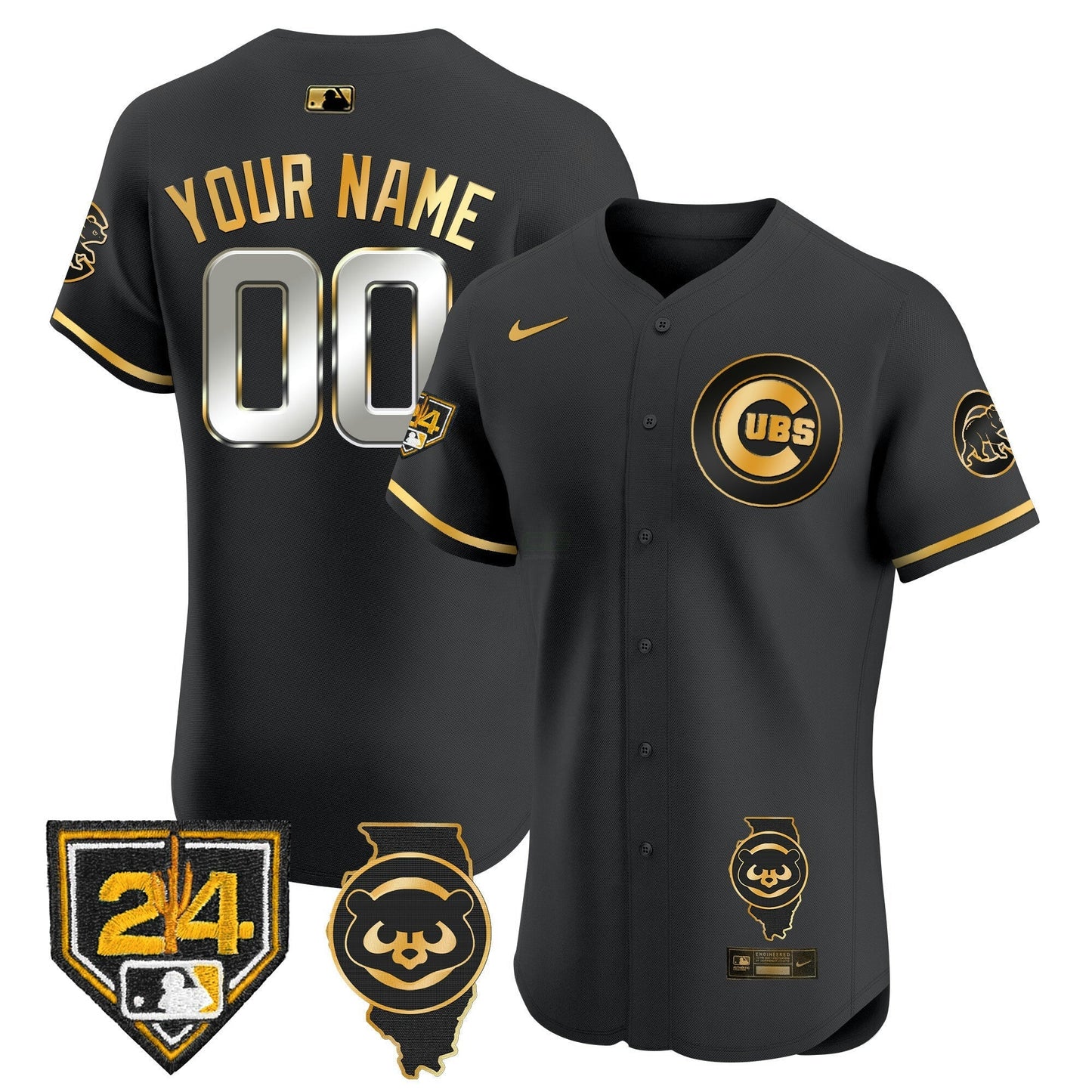 Camisa MLB Chicago Spring Training & Illinois Patch Vapor Premier Elite Jersey
