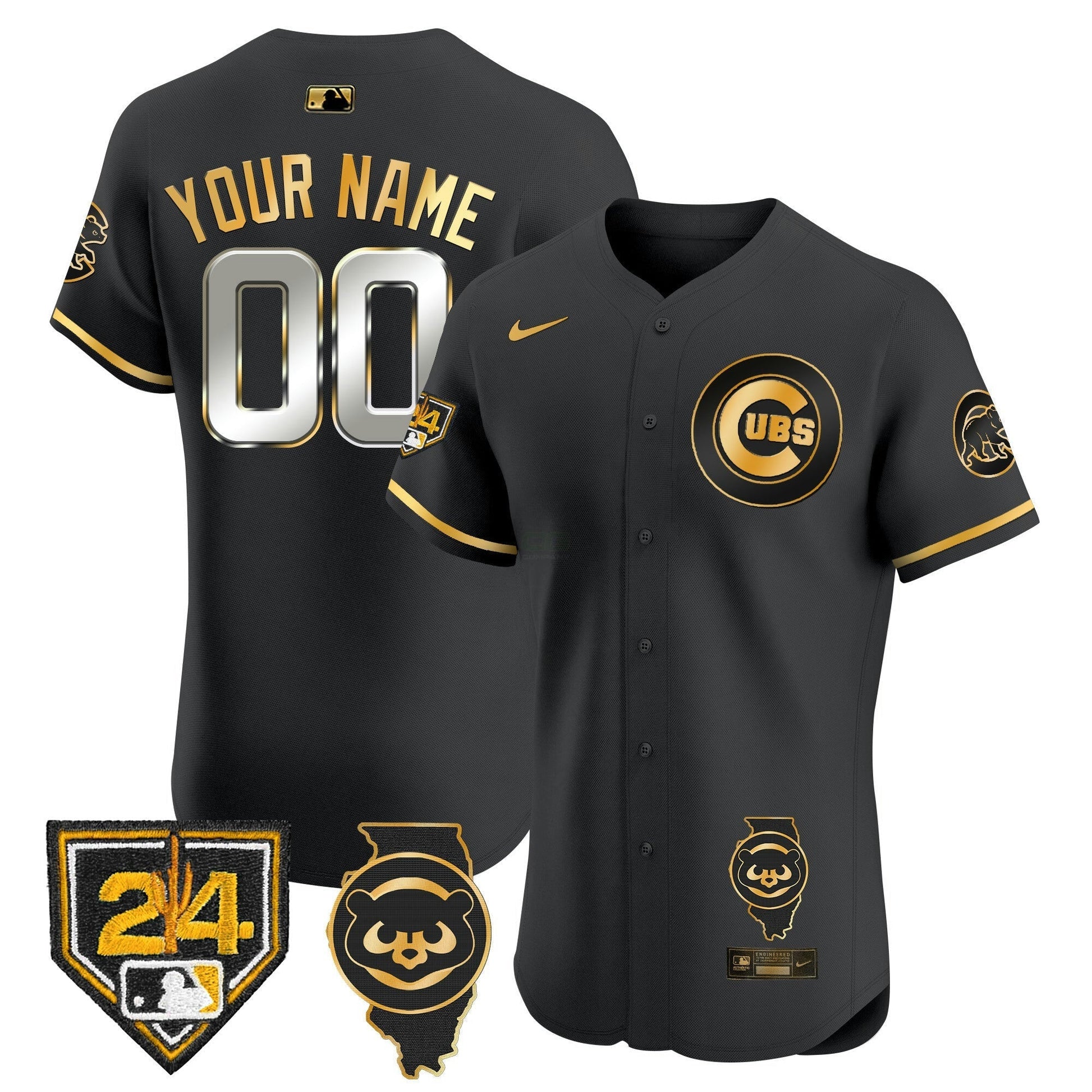 Camisa MLB Chicago Spring Training & Illinois Patch Vapor Premier Elite Jersey