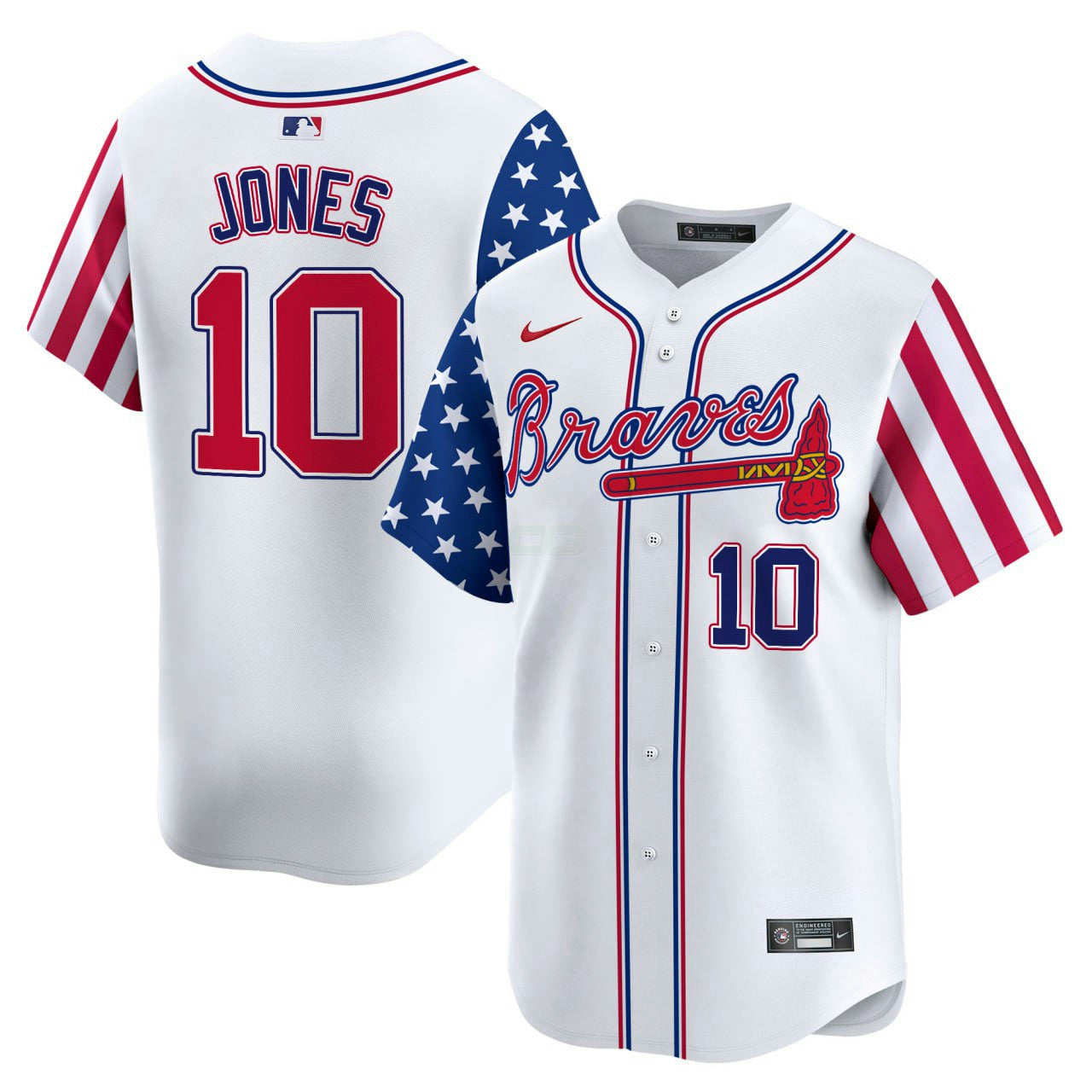 Camisa MLB Chipper Jones Atlanta 2024 Independence Day Branca Vapor Premier Limited Jersey - Chipper Jones