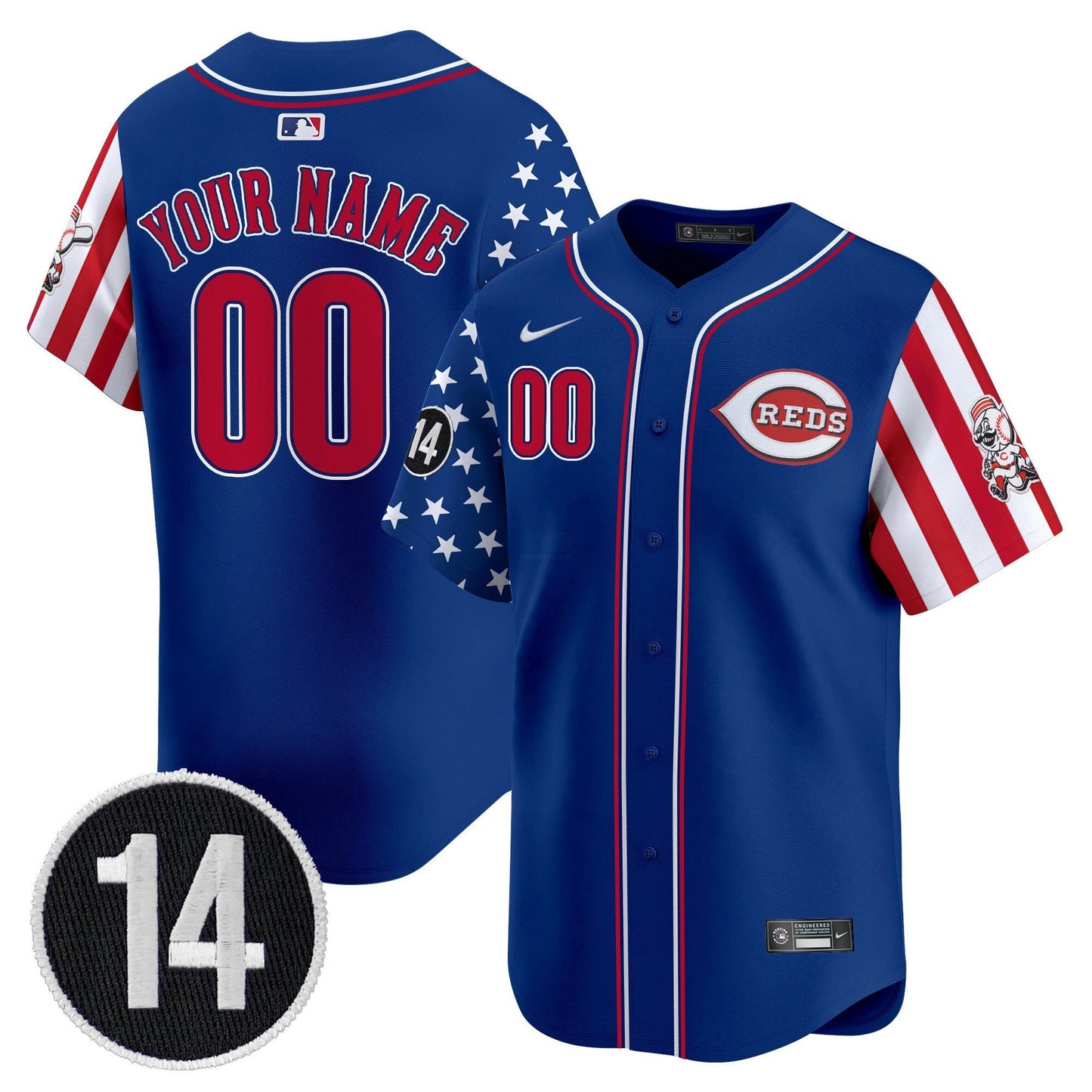 Camisa MLB Cincinnati 2025 Independence Day Vapor Premier Limited Jersey – Pete Rose Patch