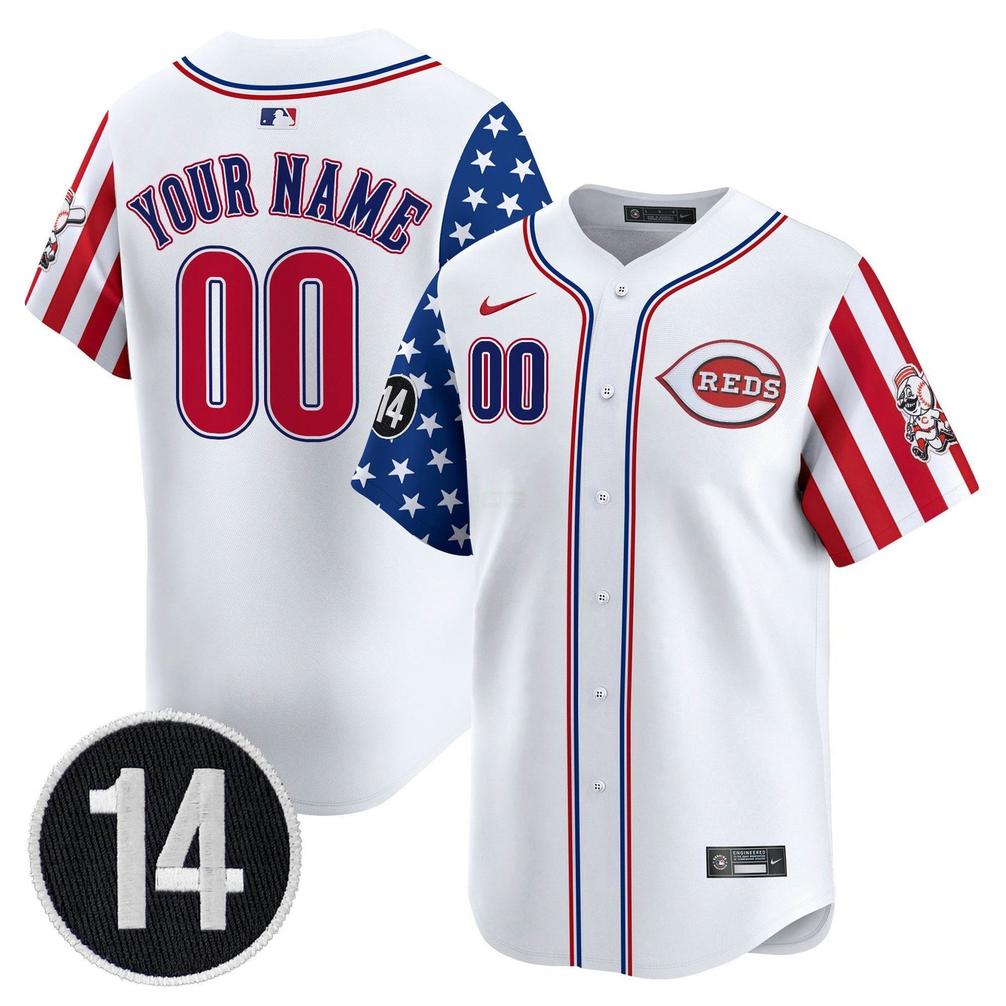 Camisa MLB Cincinnati 2025 Independence Day Vapor Premier Limited Jersey – Pete Rose Patch