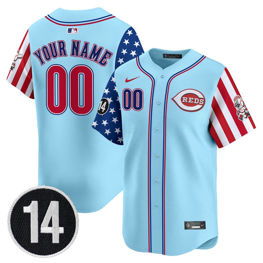 Camisa MLB Cincinnati 2025 Independence Day Vapor Premier Limited Jersey – Pete Rose Patch