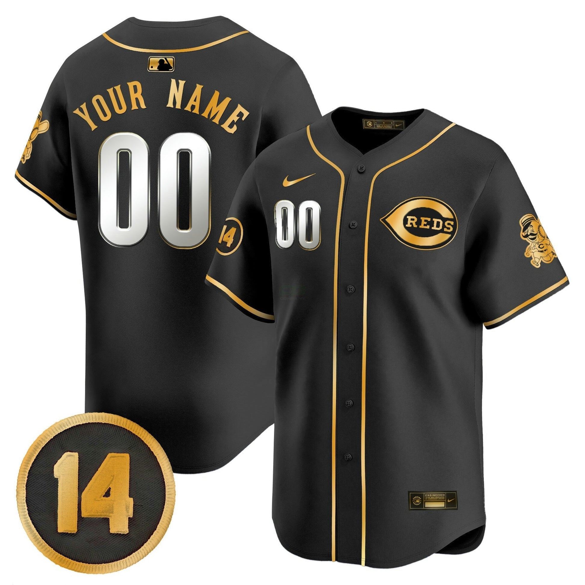 Camisa MLB Cincinnati Pete Rose Patch Vapor Premier Limited Jersey