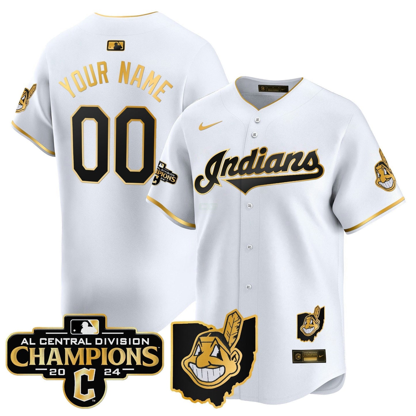 Camisa MLB Cleveland Indians 2024 AL Central Division Champions Vapor Premier Limited Jersey