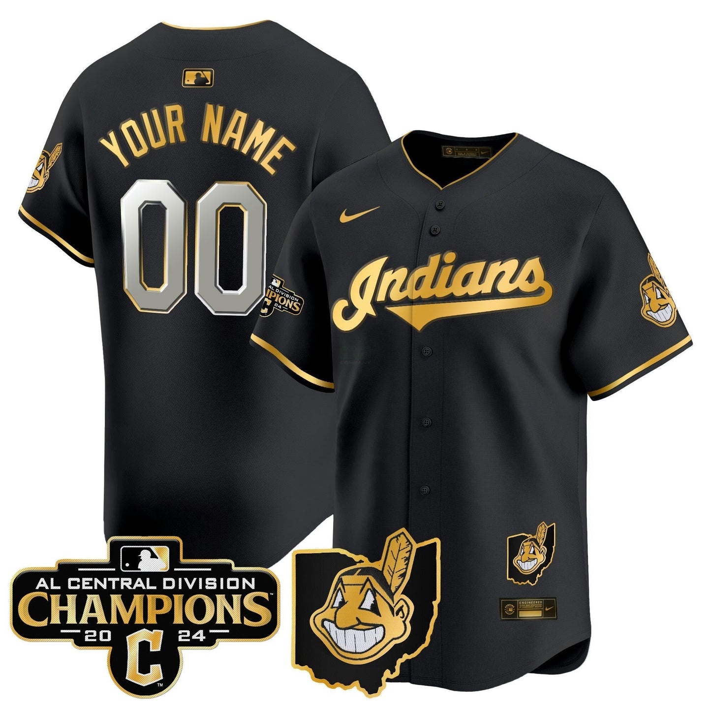 Camisa MLB Cleveland Indians 2024 AL Central Division Champions Vapor Premier Limited Jersey